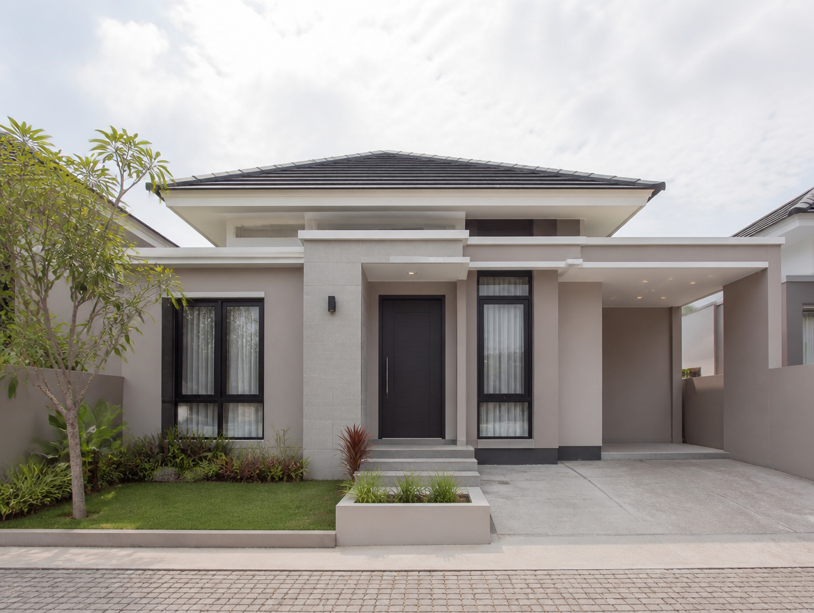 Eksterior Tampak Depan Rumah Modern